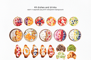 Watercolor French Breakfast Clipart, a Food Illustration by StudioBleu (Thumbnail 2 of 6)