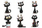 Funny Black Cat Christmas Clipart, an Illustration by Daily.Designs (Thumbnail 3 of 5)