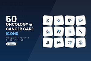 50 Oncology & Cancer Care Icons, a Duotone Icon by Symbolic Language