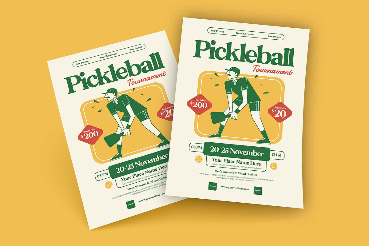 Pickleball Tournament Flyer, a Flyer Template by megarez (Photo 2 of 3)