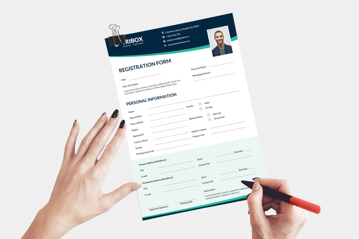 Modern Registration Form, a Stationery Template by iDoodle Studio (Photo 3 of 6)