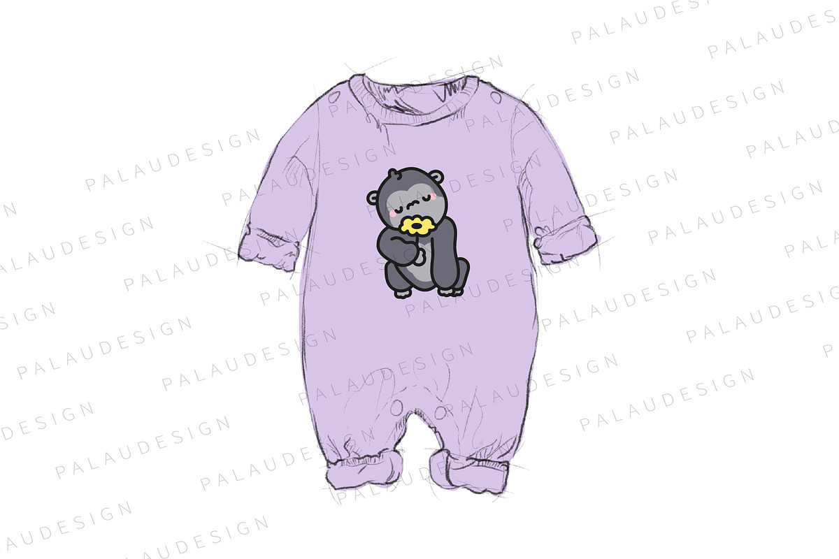 Gorilla Clipart Set, an Animal Illustration by Palau (Photo 7 of 12)