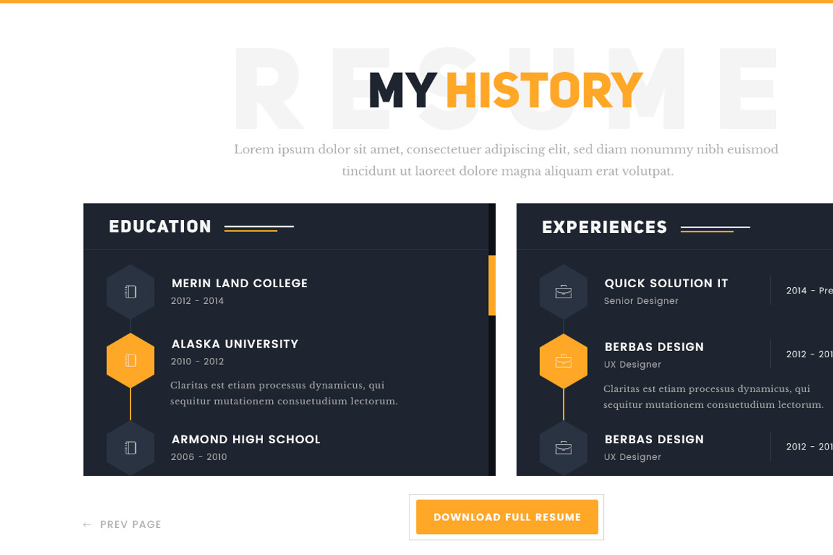 Phantom-Resume/CV/Portfolio Template, a Bootstrap Template by Themefisher (Photo 5 of 8)