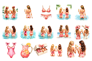 Coquette Pool Party Clipart, a Decorative Illustration by Anca Digital Vibe (Thumbnail 2 of 7)