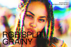 RGB Split Grainy Photo Effect, a Layer Style Add-On by dokudokunomi