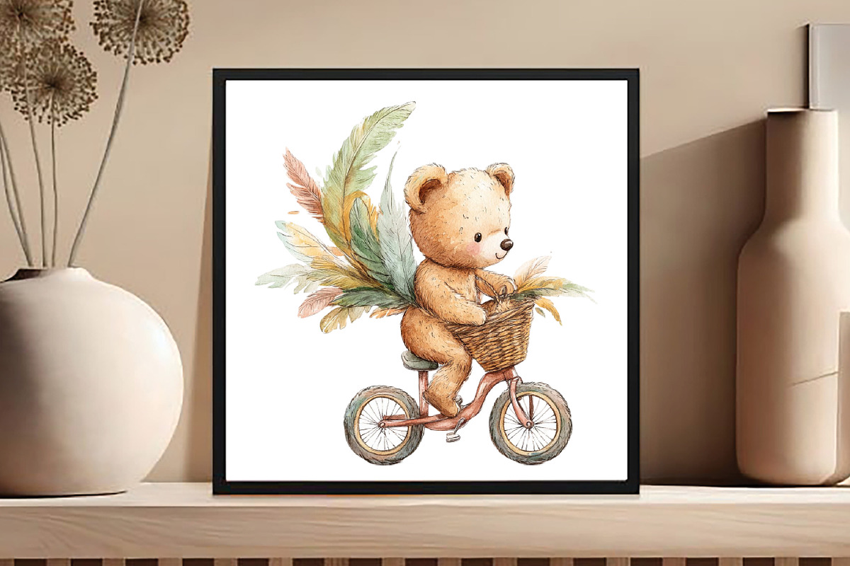 Fanny Teddy Bear Boho Clipart, an Illustration by DreamCafeArt (Photo 4 of 5)