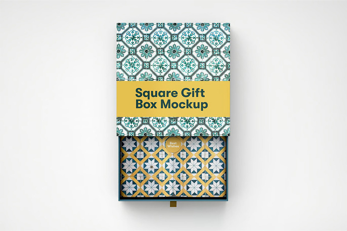 Square Paper Gift Box PSD Mockup, a Packaging Mockup by zphotographystudio (Photo 5 of 11)