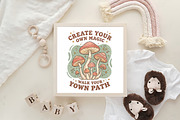Boho Retro Mushroom PNG Sublimation, an Object Illustration by CraftArtStudio (Thumbnail 4 of 4)
