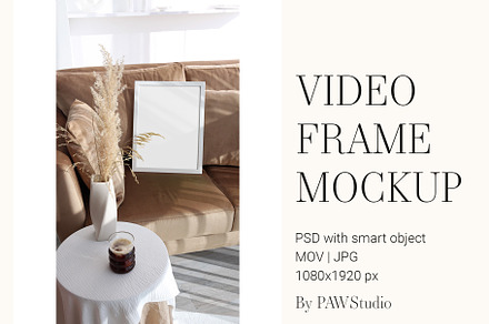 Video Photo Frame Mockup 3x4 Reel ao