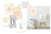 Watercolor Animal Numbers Set, an Animal Illustration by MayaNavits (Thumbnail 5 of 8)