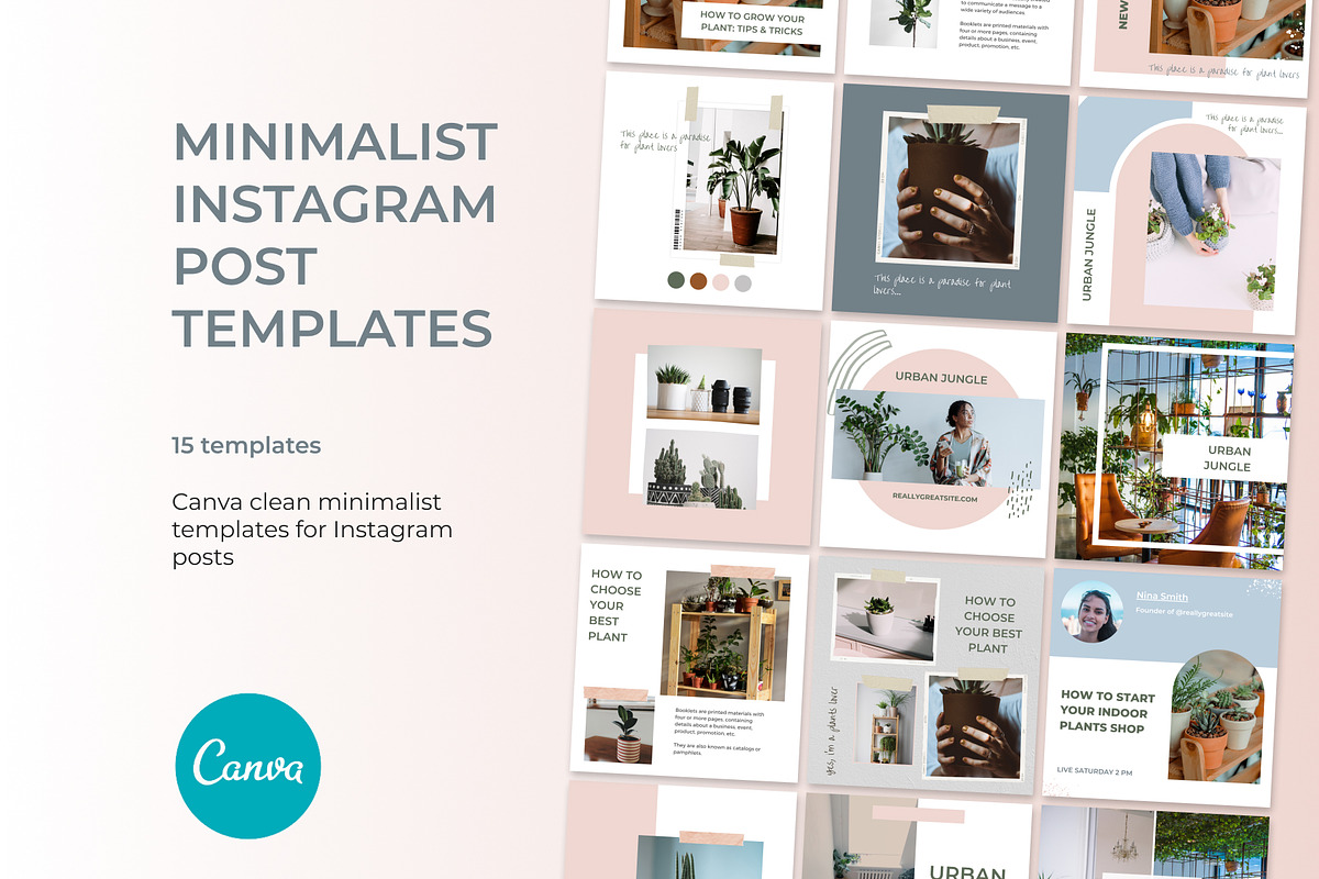 Minimalist Instagram CANVA templates, a Social Media Template by helgascandinavus (Photo 1 of 3)