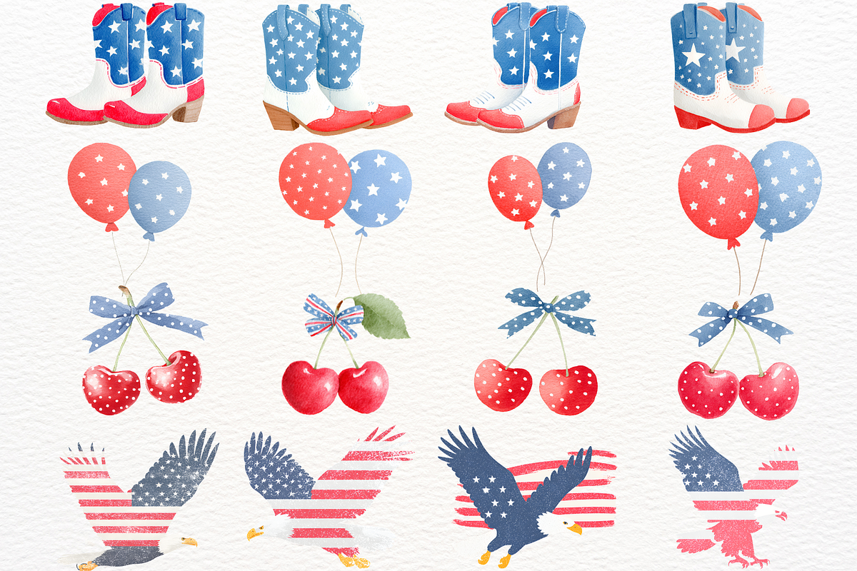 4th of July Clipart Nursery Kids PNG, a Seasonal Illustration by SugarCloudStudioArt (Photo 6 of 8)