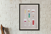 Alcohol Glasses Vector + FREE Poster, a Food Illustration by Goodputty (Thumbnail 3 of 4)