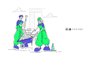 Construction Team Illustration, a Person Illustration by Stock Shape
