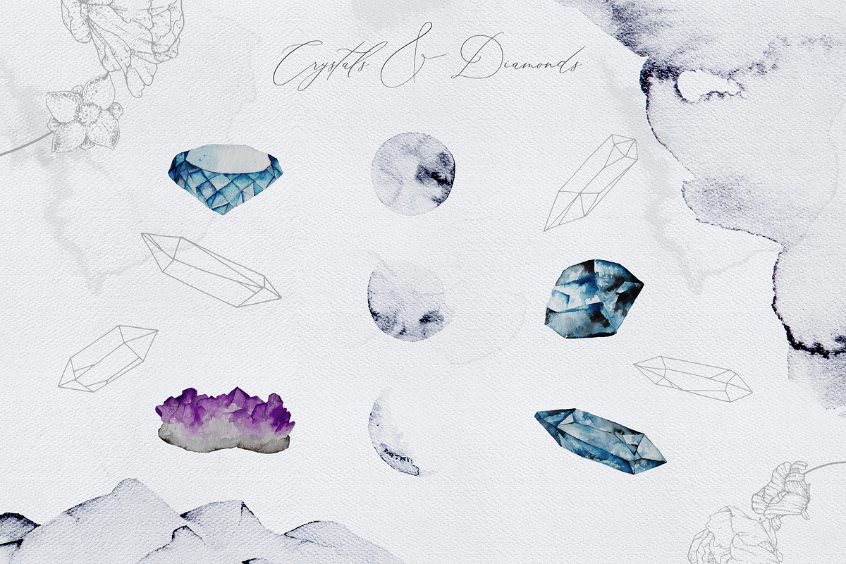 Elegant Watercolor Illustration Set, a Texture Illustration by Laras Wonderland (Photo 9 of 11)