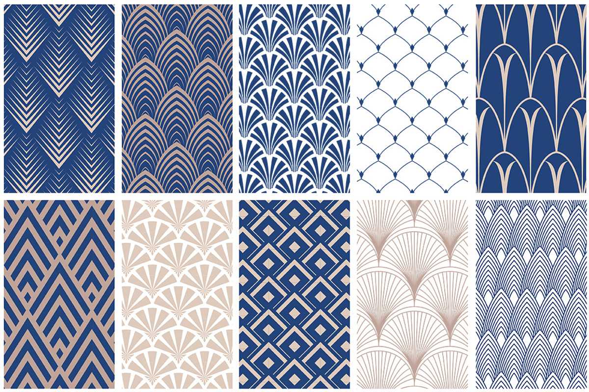 Art Deco Seamless Patterns, a Pattern Graphic by Youandigraphics (Photo 6 of 9)