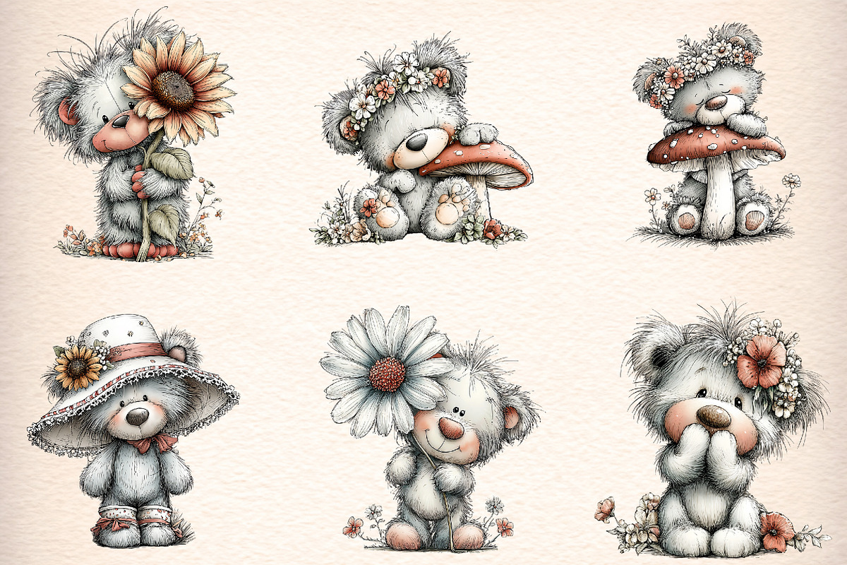 Teddy Bear Clipart Bundle, an Illustration by Digital Artistic99 (Photo 2 of 11)