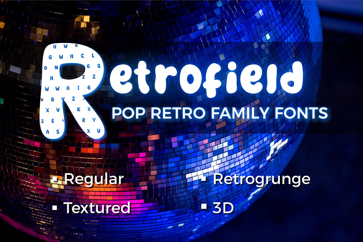 Retrofield - Pop retro family fonts