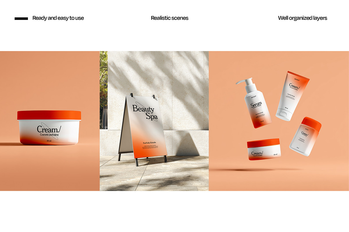 Cosmetic Cream Tube Mockup Bundle, a Packaging Mockup by Mego-studio (Photo 6 of 11)