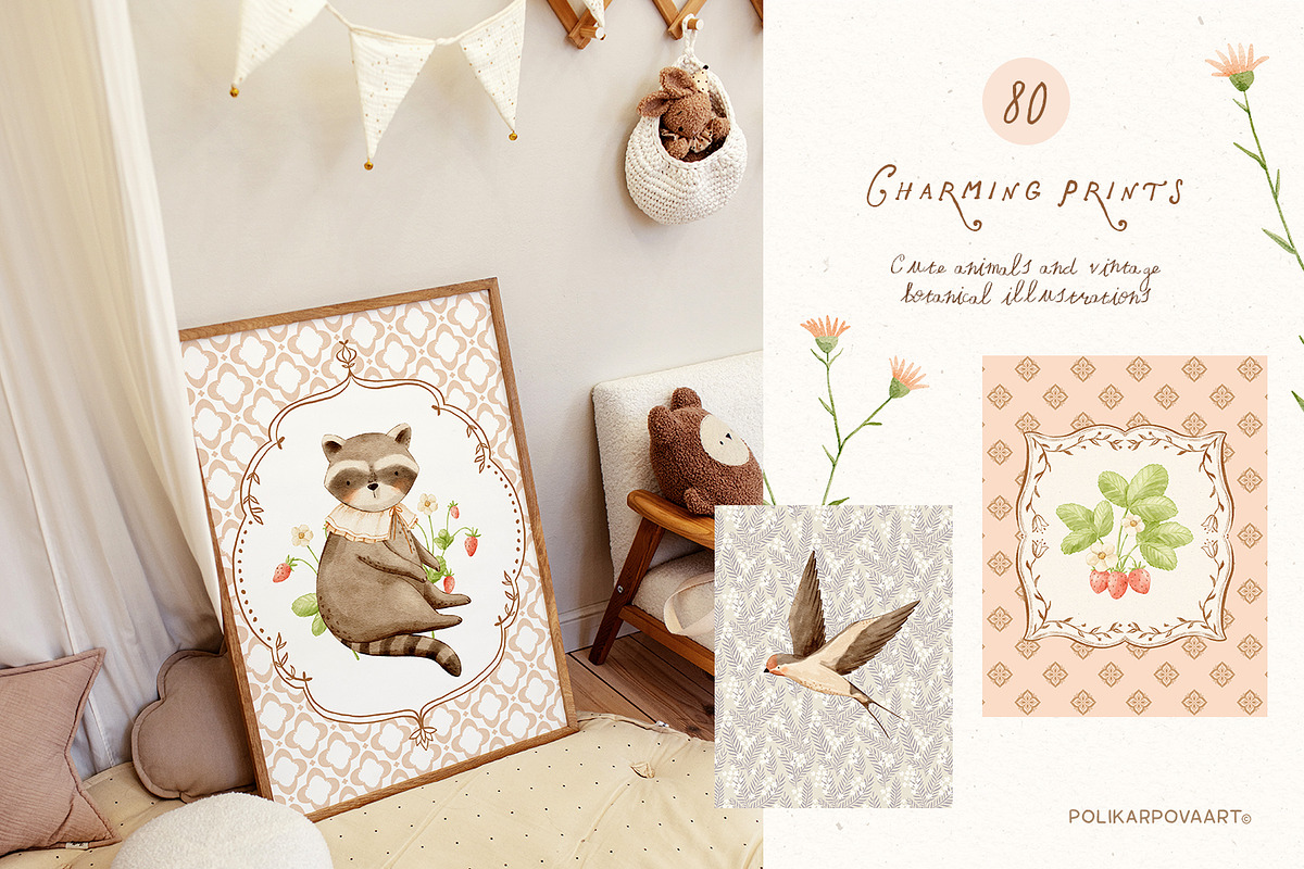 Charming meadow - woodland clipart, a Decorative Illustration by polikarpovaart (Photo 21 of 30)