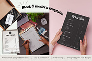Monochrome Muse Price List Templates, a Stationery Template by Hell Yeah Designs (Thumbnail 5 of 8)