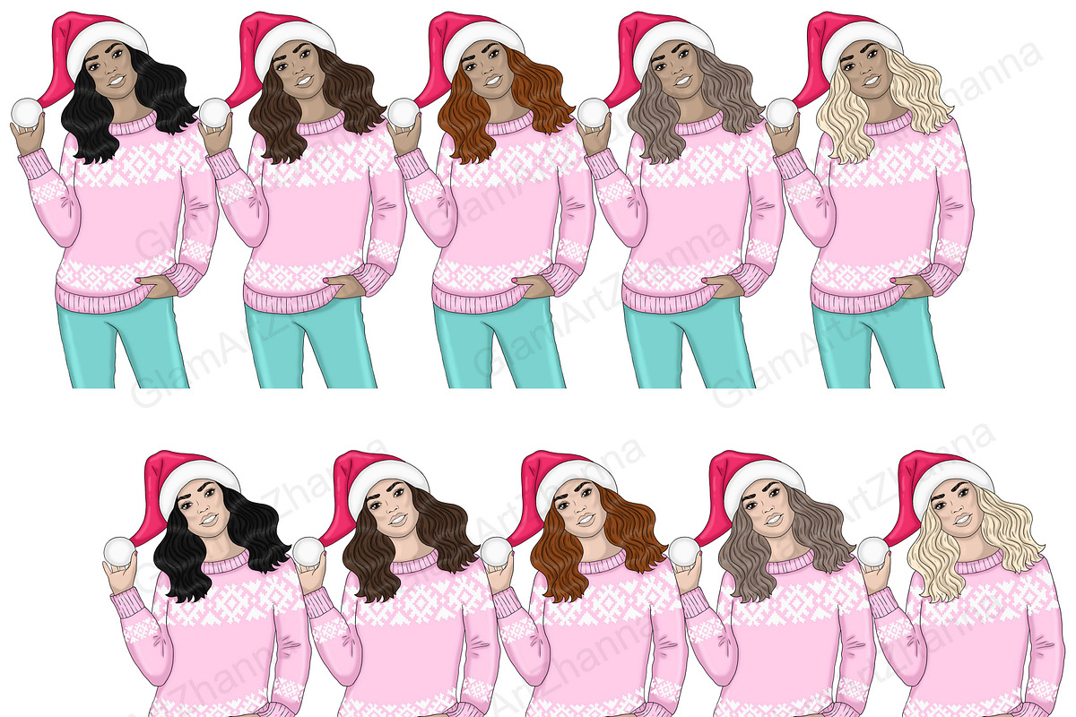Joy Girls Clipart, a Person Illustration by GlamArtZhanna (Photo 4 of 6)