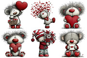 Valentine Teddy Clipart, an Illustration by Pixels.Craft (Thumbnail 3 of 5)