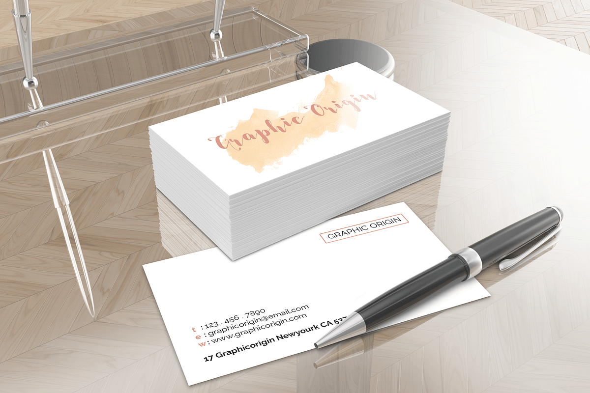 Watercolor Business Card, a Business Card Template by Graphic Origin (Photo 3 of 4)