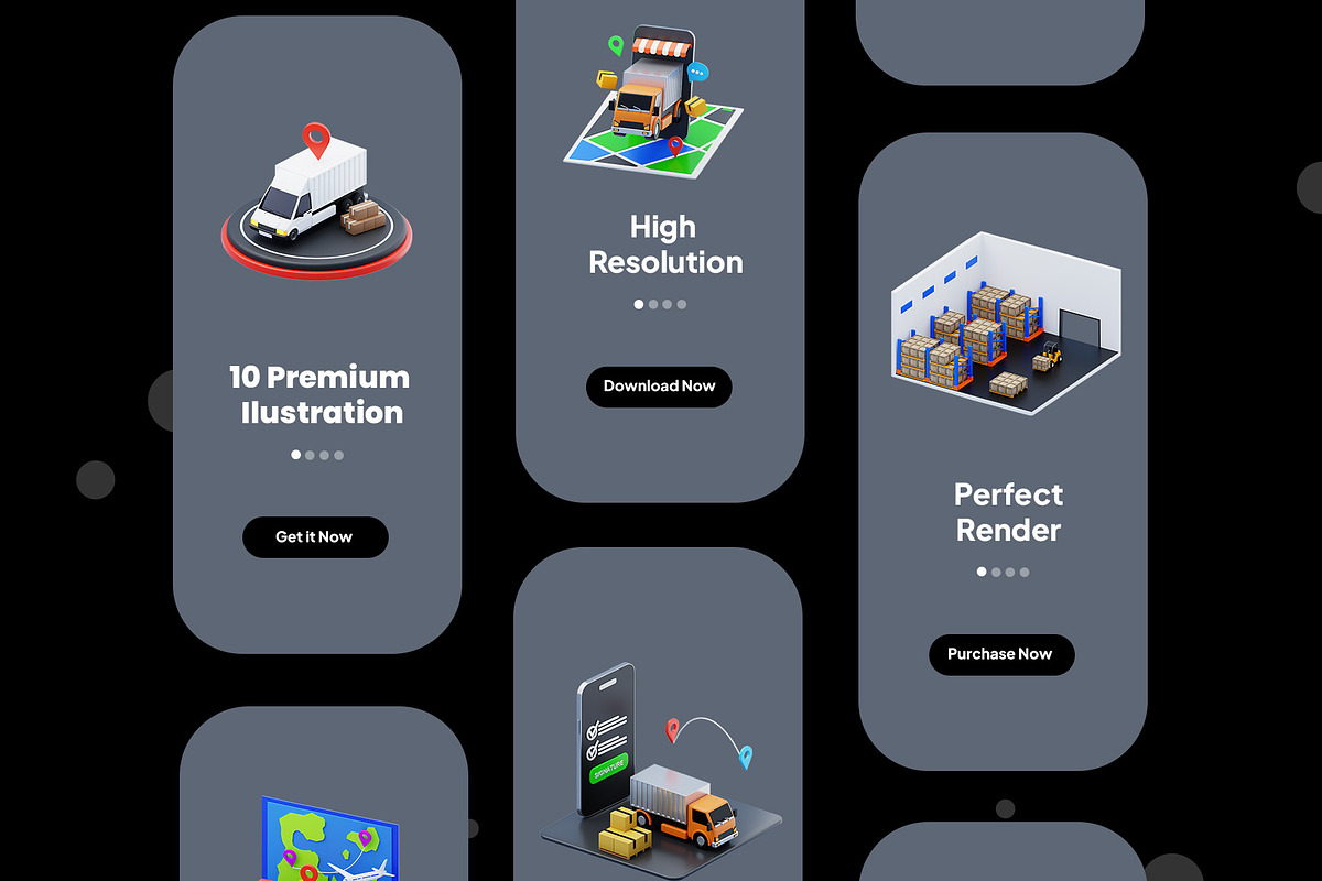 Delivery Isometric 3D Illustrations, an Illustration by novia99design (Photo 3 of 4)