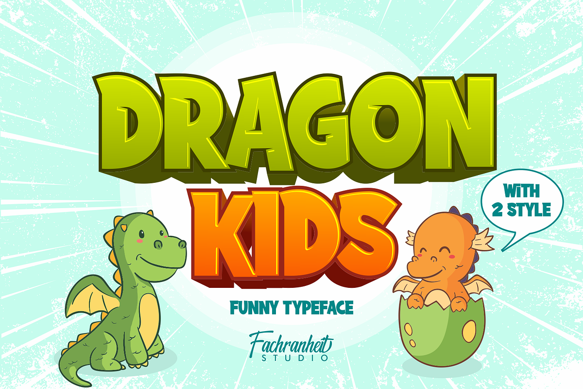 Dragon Kids, a Font by Fachranheit Studio (Photo 1 of 8)
