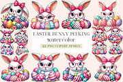 easter bunny peeking Clipart, an Illustration by DreamArtGraphic (Thumbnail 1 of 5)
