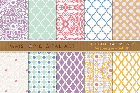 Digital Paper Arabesque Set 01 preview 4