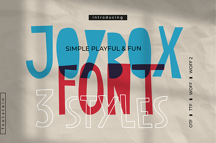 JOYBOX | Cutout font + Outline, a Sans Serif Font by Fontstein Shop
