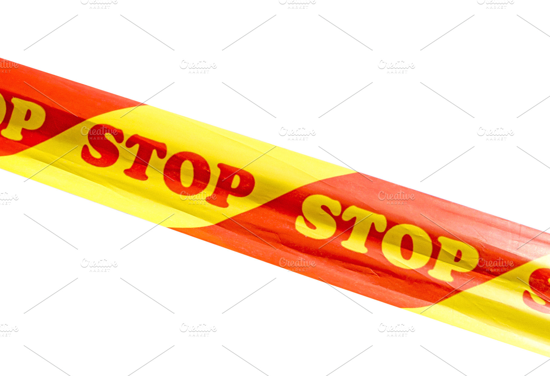 Warning tape with STOP sign isolated, an Industrial Photo by BOOCYS