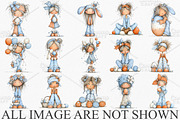 Whimsical Easter Girl Clipart Bundle, an Illustration by Canvas Craft (Thumbnail 3 of 7)