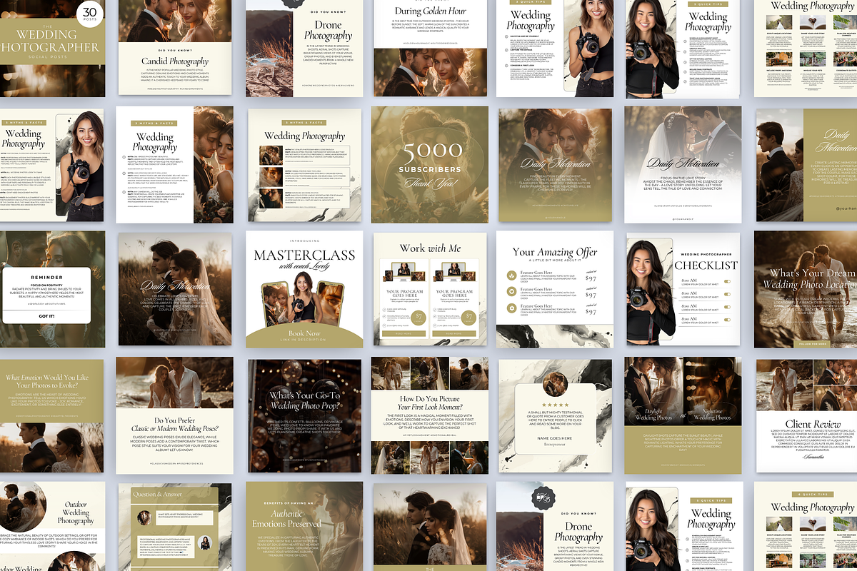 WEDDING PHOTOGRAPHER SOCIAL POSTS, a Social Media Template by Daring Digies (Photo 3 of 8)