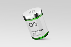 Green Glass Jar Mockups