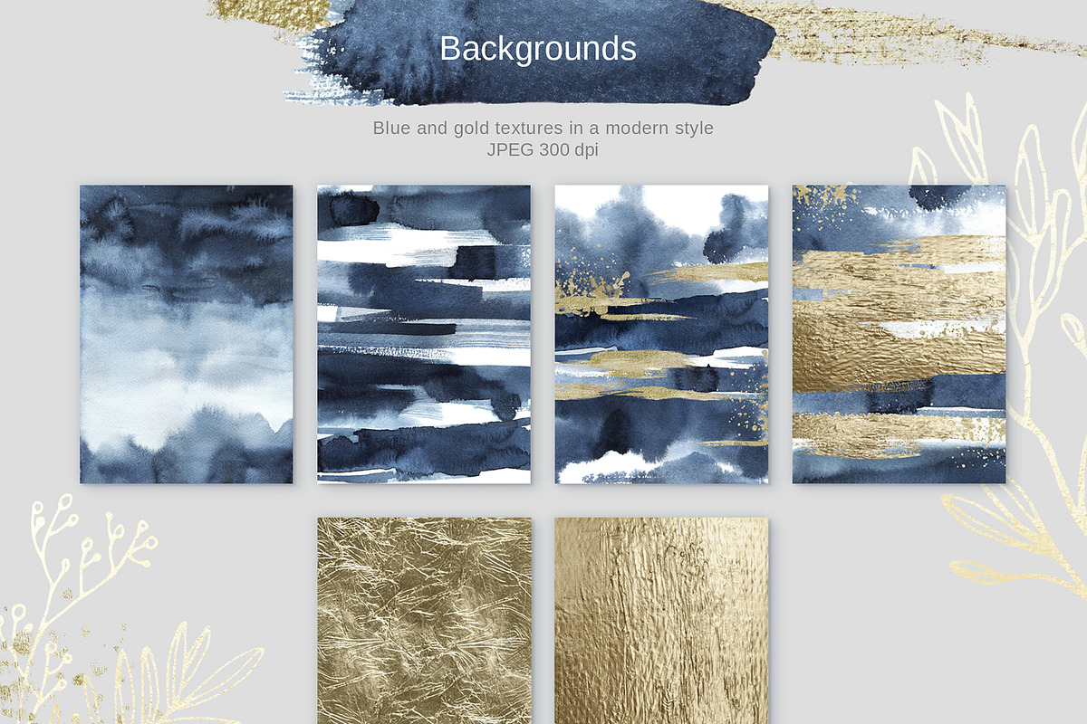 SAPPHIRE Watercolor Collection., an Object Graphic by Anastezia Luneva (Photo 9 of 12)
