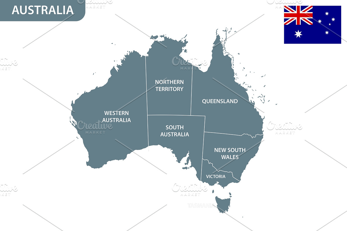 Detailed map of Australia, an Illustration by Vector Shop (Photo 4 of 5)