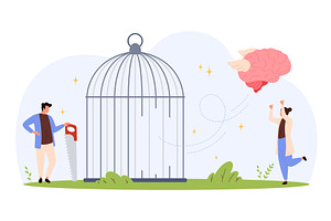 Creative Freedom Concept with Brain, an Illustration by Flashvector