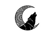 Mandala Moon Wolf SVG Bundle, an Illustration by Gaye Art (Thumbnail 21 of 31)