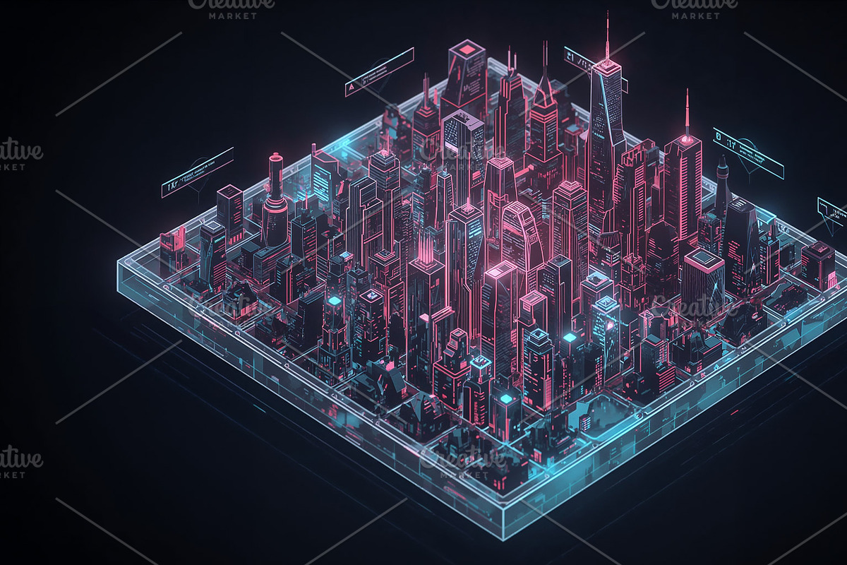 Floating city model, an Illustration by wavebreak