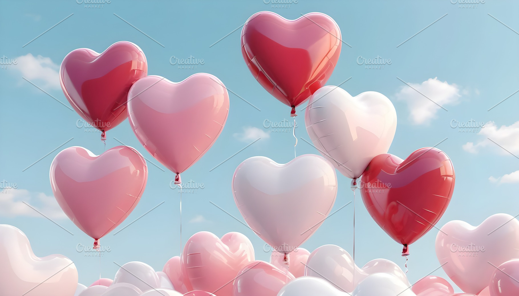Cluster of Heart-shaped Balloons, an Arts & Entertainment Photo by Canvagator