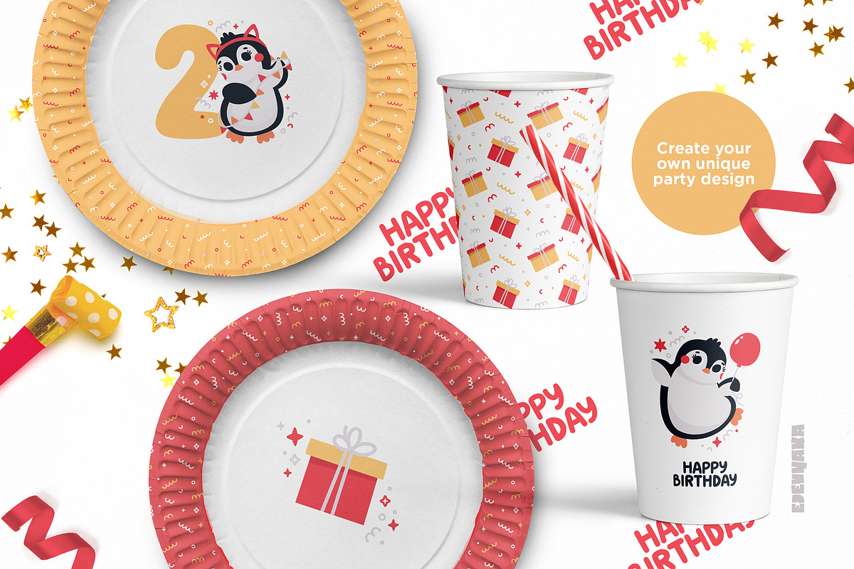 Penguin Party Creator | SVG & PNG, an Animal Illustration by Ejevyaka (Photo 6 of 8)
