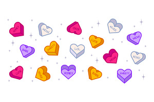 Heart candy collection with, an Illustration by art PVP - market