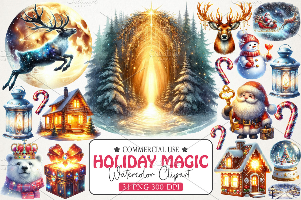 Holiday Magic Clipart, an Illustration by RobertsArt (Photo 1 of 7)