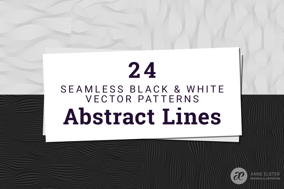 24 Abstract Line Patterns, a Pattern Graphic by Anne Elster Design (Photo 1 of 5)