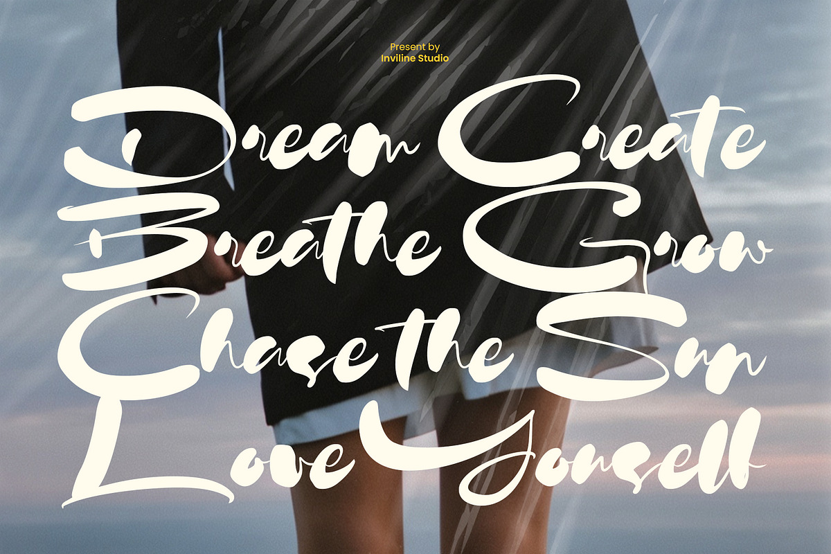 Bostania - Bold Brush Font, a Handwritten Font by Inviline.co (Photo 5 of 10)