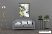River Watercolor Landscape Print Art, a Poster Template by MagicLove Creations (Thumbnail 5 of 8)