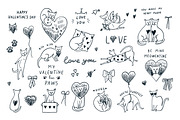 Valentine's Day Sphinx Hairless Cats, an Animal Illustration by GooseFrol (Thumbnail 2 of 12)